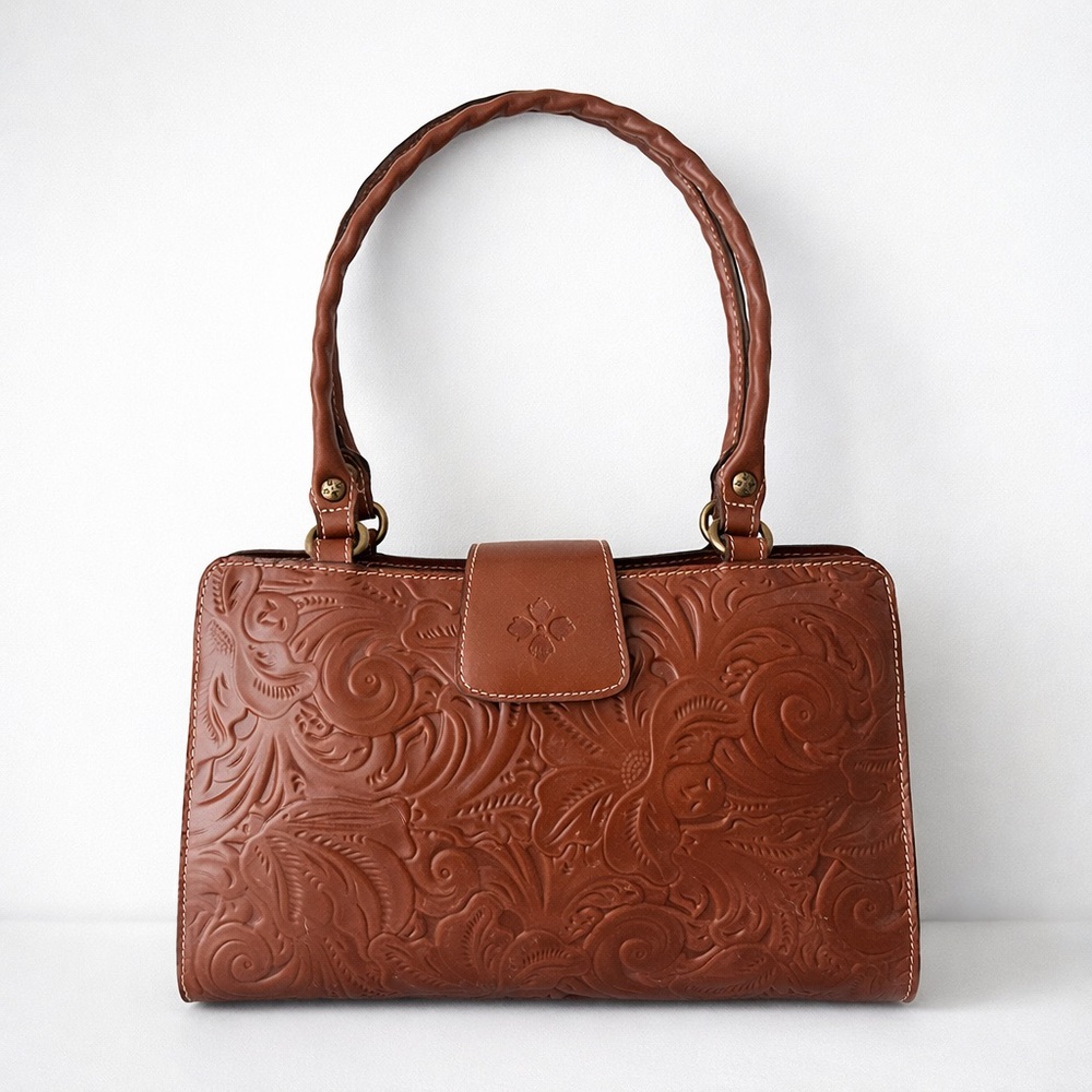 Patricia Nash Burnish Tooled Leather Rienzo Shoulder Handbag Florence - Picture 1 of 14
